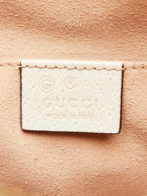 Gucci White Leather Vintage Web Small Ophidia Crossbody Bag - 9