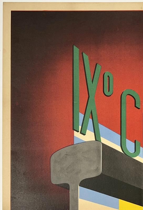 Original Vintage Poster CONGRESO PANAMERICANO FERROCARRILES Railroad Travel OL - 2