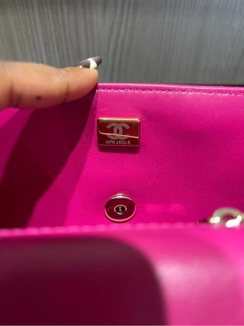 Chanel Mini Crystal & Brass Top Handle Bag in Dark Pink - 14