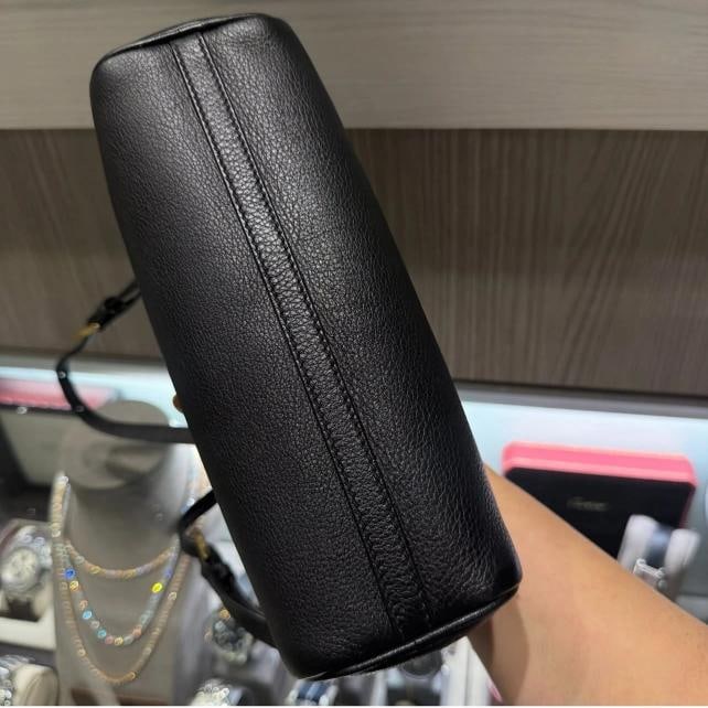 Prada Enameled Metal Triangle Leather Pouch Shoulder Bag - 7