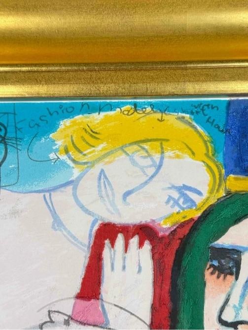 Michael Leu 1990 Violinist & Model 153/300 Serigraph Art Print Signed Gilt Frame - 10