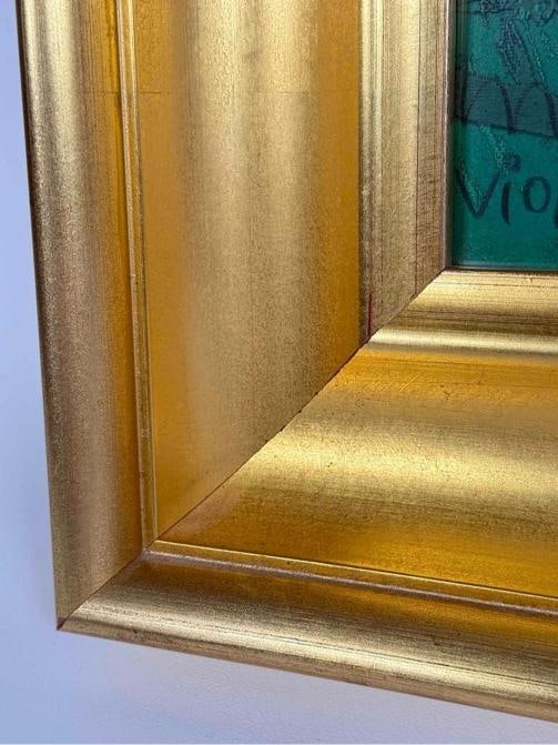 Michael Leu 1990 Violinist & Model 153/300 Serigraph Art Print Signed Gilt Frame - 9