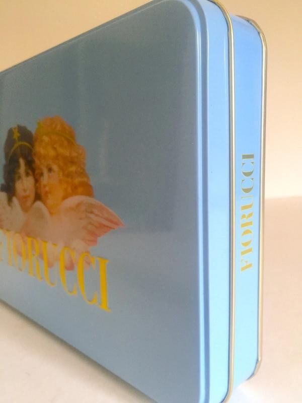 VTG 1980'S RARE FIORUCCI NEW WAVE ITALIAN FASHION ICONIC CHERUBS ANGELS TIN BOX - 10