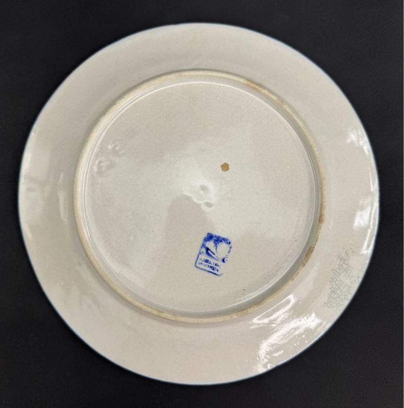 Antique Dedham Pottery Snow Tree / Mushroom 10" Plate Good Marks NOT Repro - 4