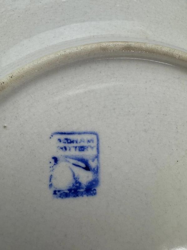 Antique Dedham Pottery Snow Tree / Mushroom 10" Plate Good Marks NOT Repro - 5