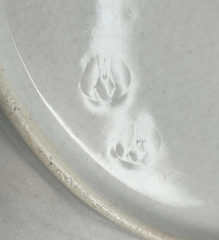 Antique Dedham Pottery Snow Tree / Mushroom 10" Plate Good Marks NOT Repro - 6