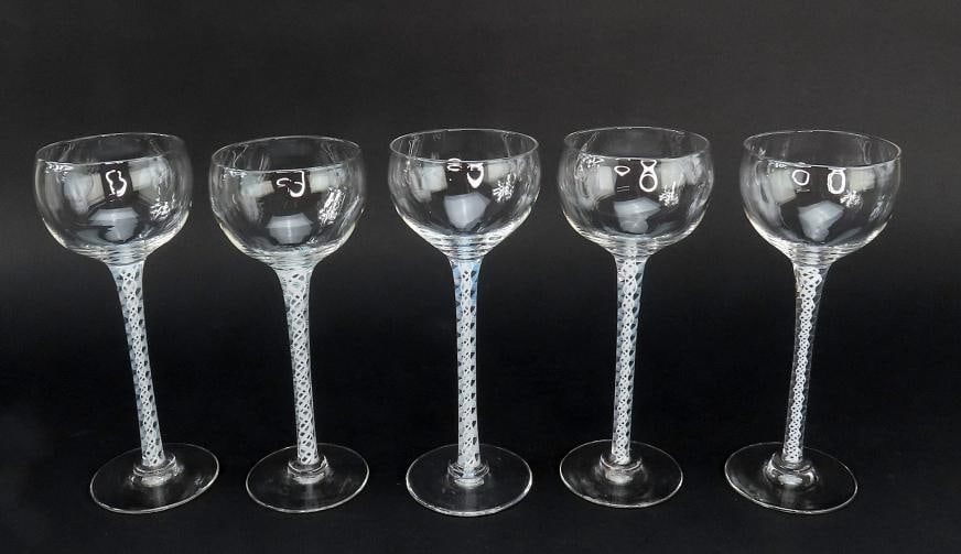 5 Tall Cotton Twist Stem Latticino 3 ozs White Wine Glasses 7 5/8" Tall: Condition: Used: An item that has been used previously. The item may have some signs of cosmetic wear, but is fully operational and functions as intended. This item may be a floor model or store retur