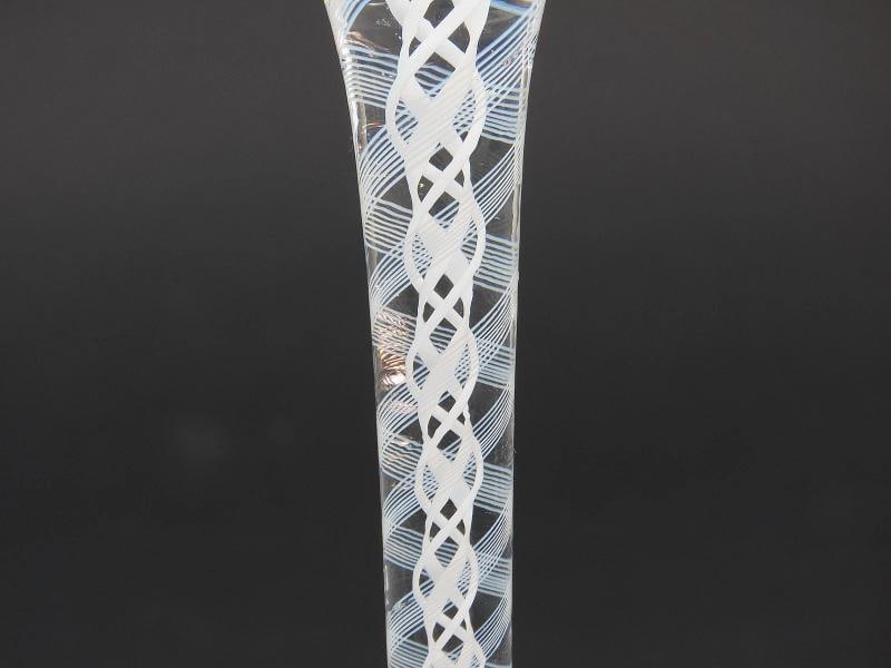 5 Tall Cotton Twist Stem Latticino 3 ozs White Wine Glasses 7 5/8" Tall - 3