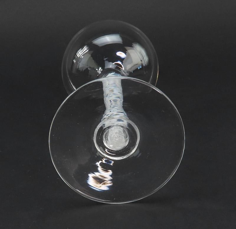 5 Tall Cotton Twist Stem Latticino 3 ozs White Wine Glasses 7 5/8" Tall - 7