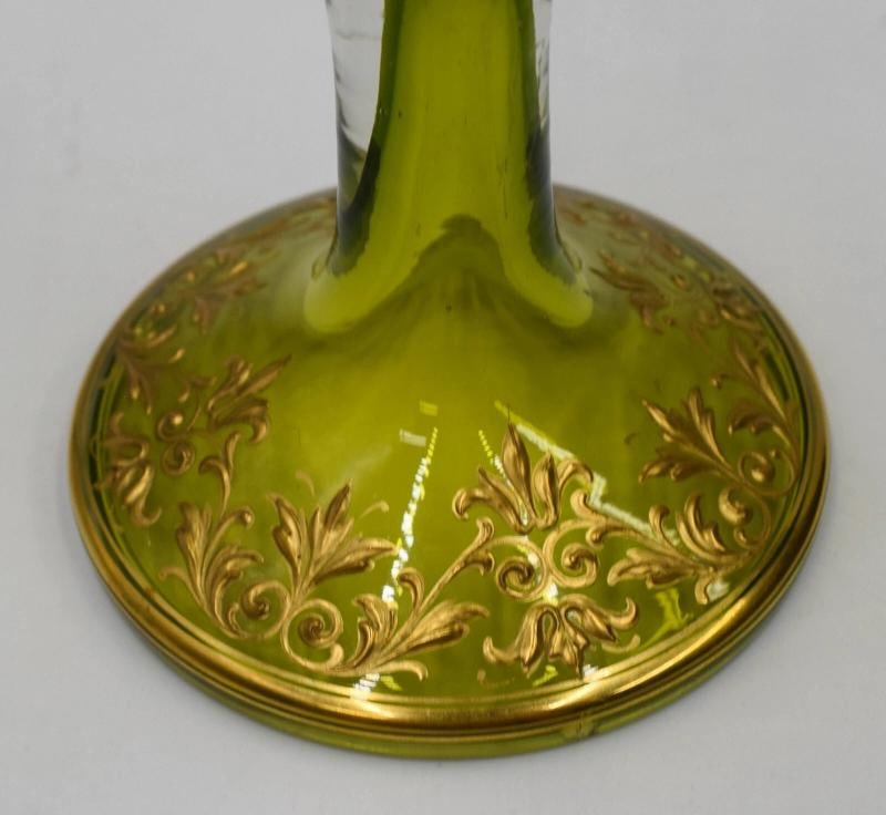 Rare Moser Heavy Raised Gold & Enamel Wine Glass w/ 3 Different Cherubs, C1895 - 5