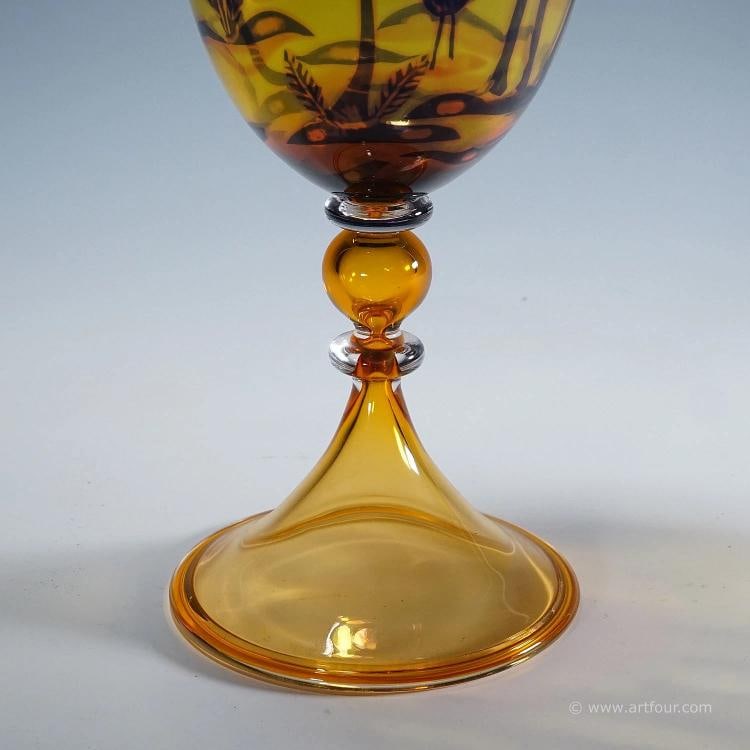 Art Glass Graal Goblet by Wilke Adolfsson 1988 - 10