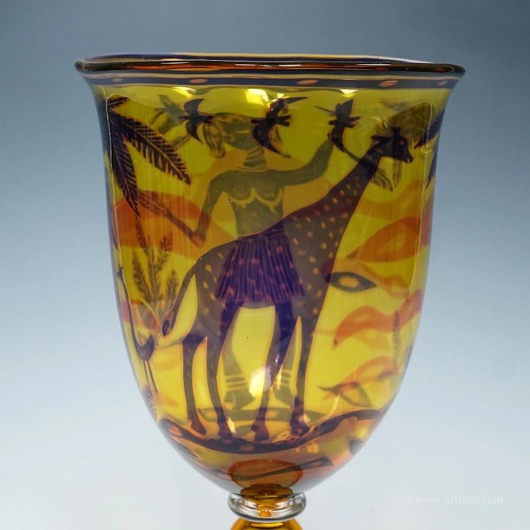 Art Glass Graal Goblet by Wilke Adolfsson 1988 - 5