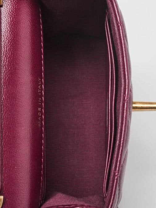 Chanel Violet Quilted Lambskin Leather Clutch with Chain Heart Crossbody Bag - 8