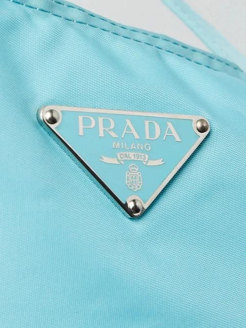 Prada Light Blue Nylon Robot Medium Tote Bag BR2897 - 5