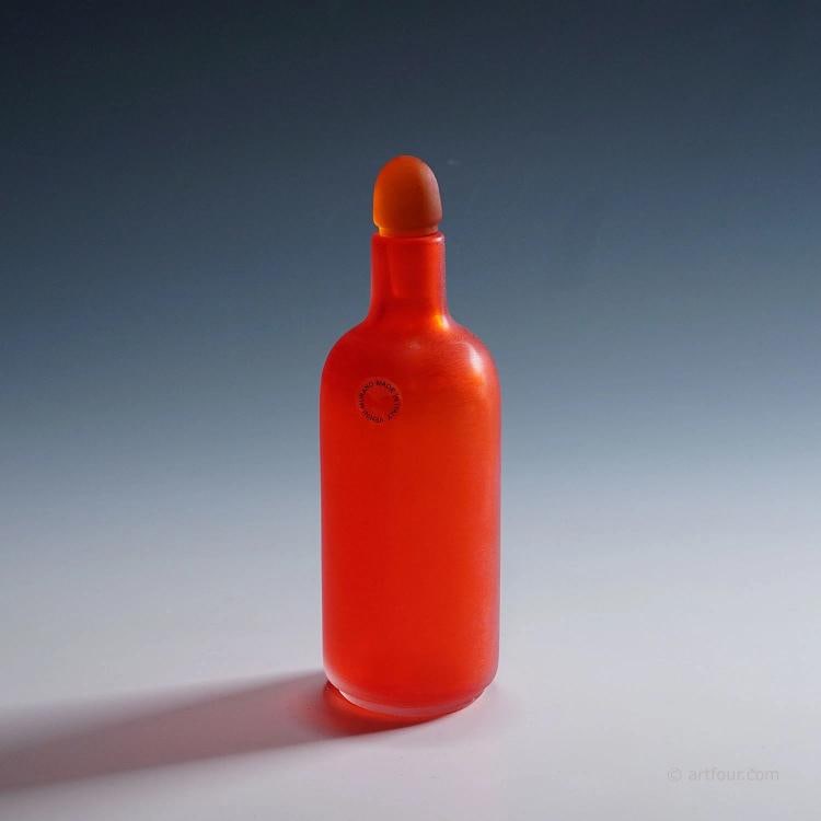 Paolo Venini Inciso Glass Bottle Manufactured by Venini 1990s (1 of 6)