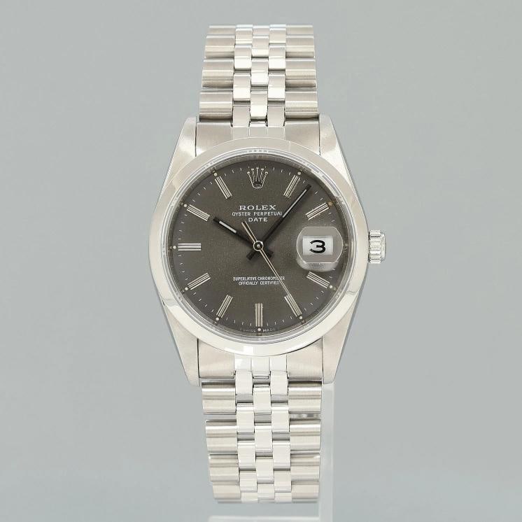 MINT Rolex Oyster Perpetual Date 34mm 15200 Steel Grey Stick Jubilee Watch Box - 2