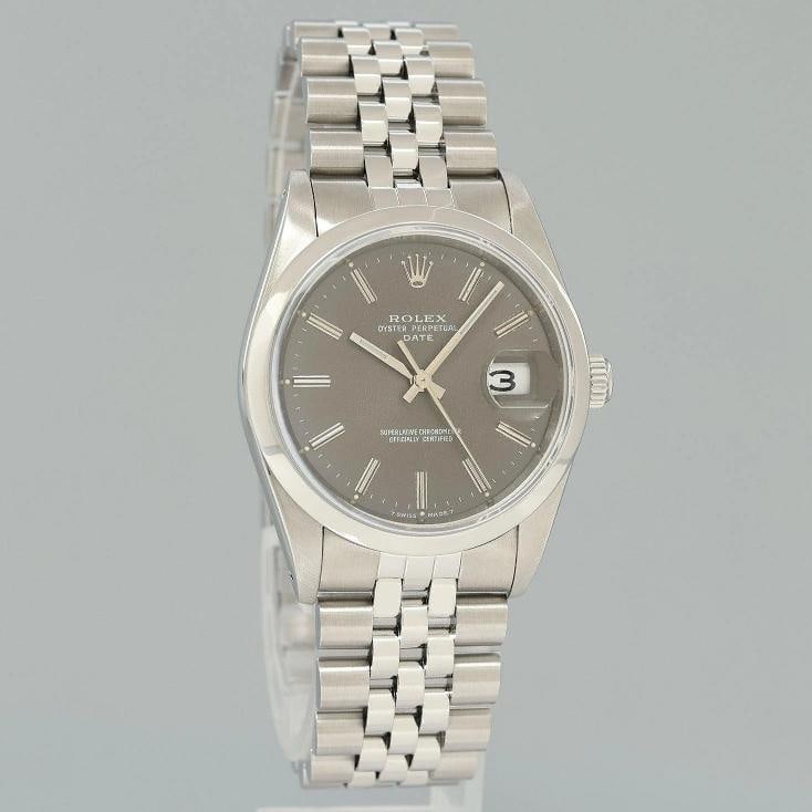 MINT Rolex Oyster Perpetual Date 34mm 15200 Steel Grey Stick Jubilee Watch Box - 3