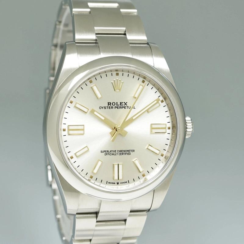 2022 NEW PAPERS Rolex Oyster Perpetual 41mm Silver Oyster 124300 Watch Box - 3