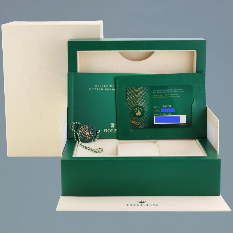2022 NEW PAPERS Rolex Oyster Perpetual 41mm Silver Oyster 124300 Watch Box - 7