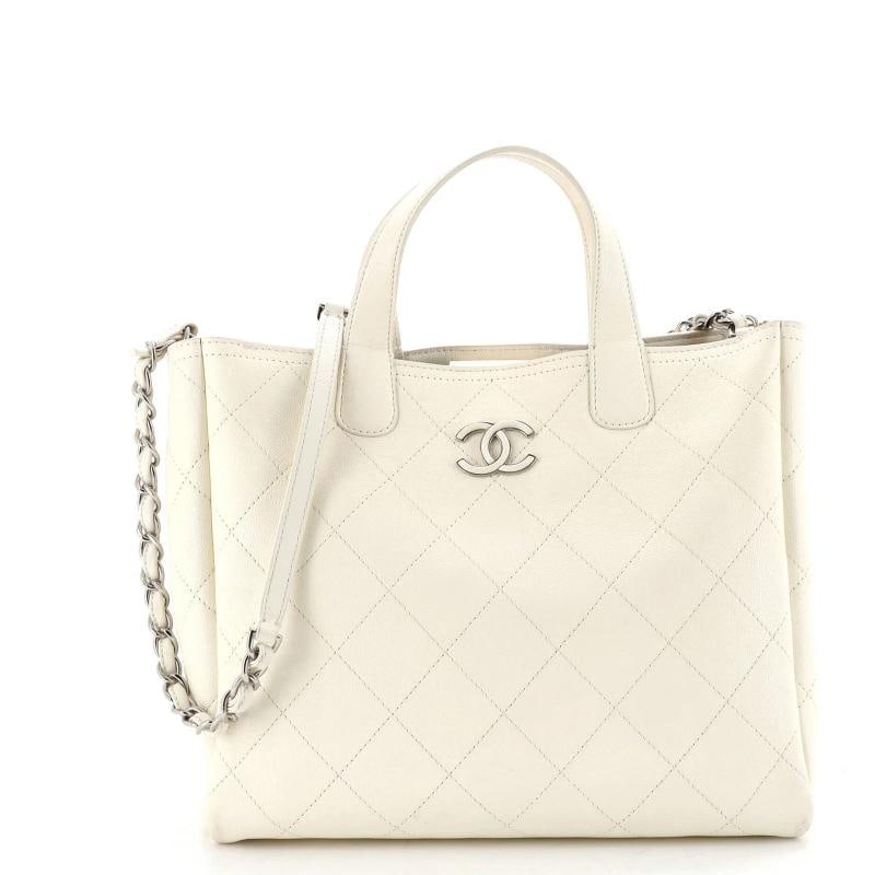 Chanel Covered CC Shopping Tote Stitched Caviar Medium (1 of 7)