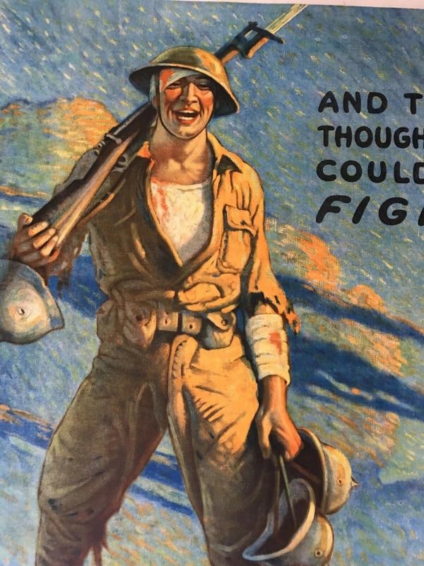 WWI Orig. Poster- And They Thought We Couldn't Fight -Victory Liberty Loan LINED - 5