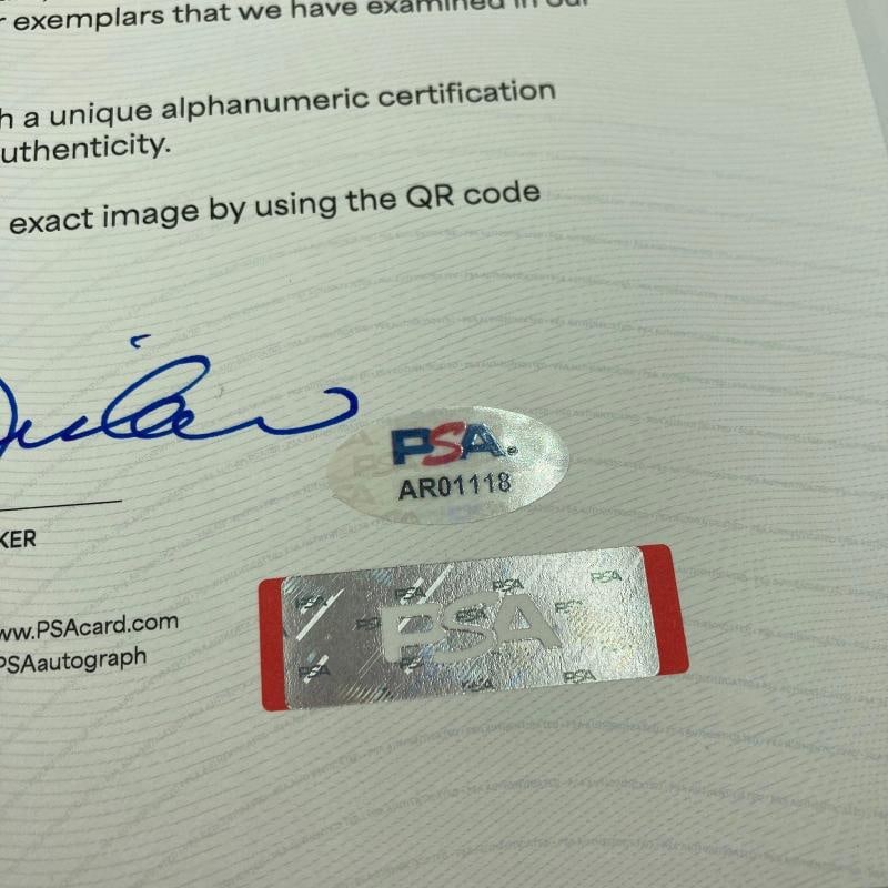 Mickey Mantle & Joe Dimaggio 1969 Old Timers Game HOF Signed Baseball PSA DNA - 10