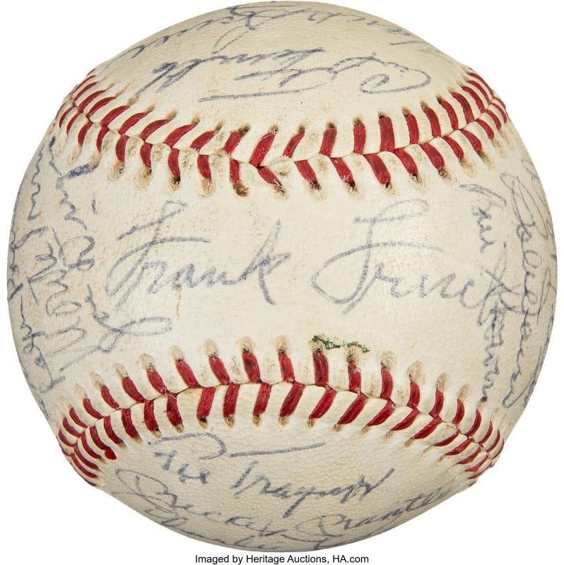 Mickey Mantle & Joe Dimaggio 1969 Old Timers Game HOF Signed Baseball PSA DNA - 3