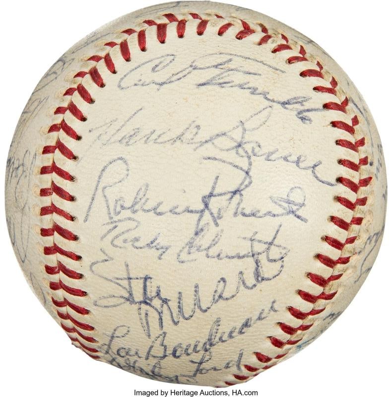 Mickey Mantle & Joe Dimaggio 1969 Old Timers Game HOF Signed Baseball PSA DNA - 5