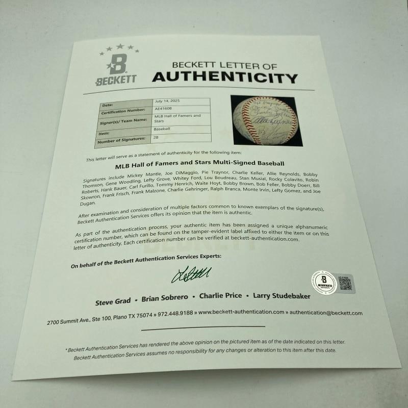 Mickey Mantle & Joe Dimaggio 1969 Old Timers Game HOF Signed Baseball PSA DNA - 8