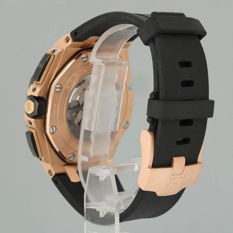 PAPERS Audemars Piguet Royal Oak Ceramic Rose Gold 26400or 44mm Chrono Watch - 4