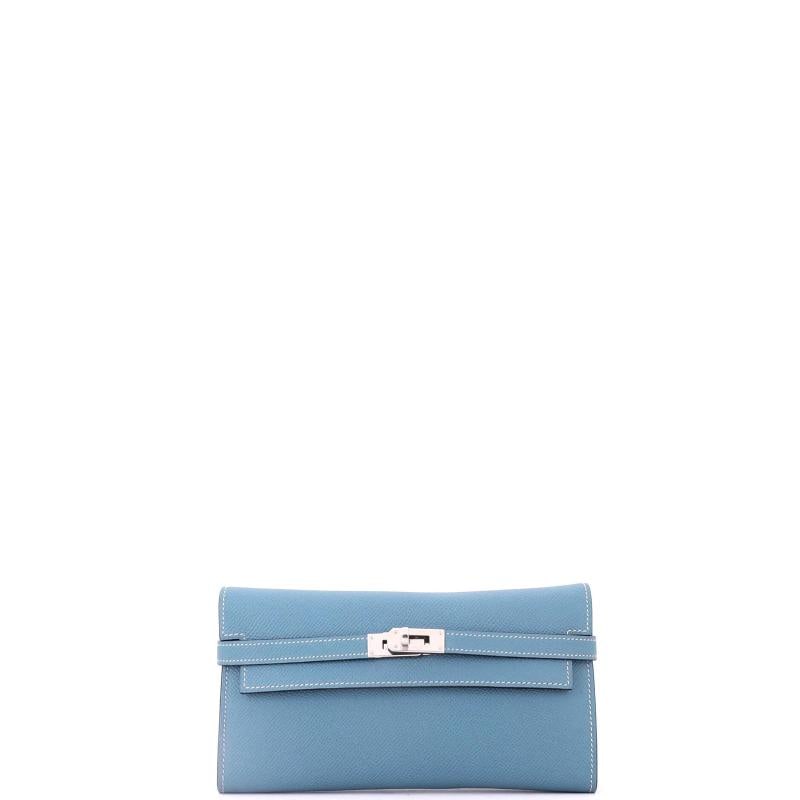 Hermes Kelly Wallet Epsom Long: Condition: Pre-owned - Good,Brand: Hermes,Type: Wallets,Color: Blue,Department: Women,Style: Epsom,Material: Leather,Size: Long Condition: Great. Minor creasing and light scuffs on exterior, minor