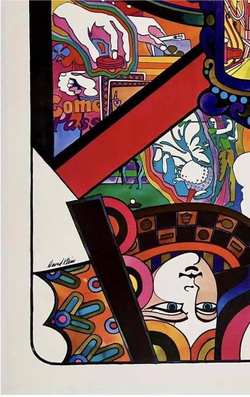 Original Vintage Poster LAS VEGAS - FLY TWA Airline Travel Tourism LINEN - 4