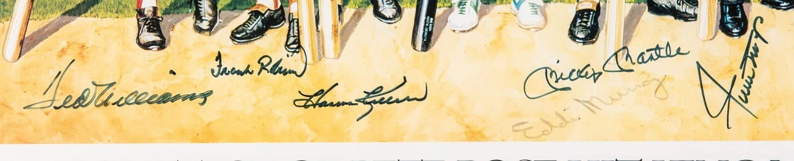 Beautiful 500 Home Run Club Signed Large Photo Mickey Mantle Ted Williams BAS - 2