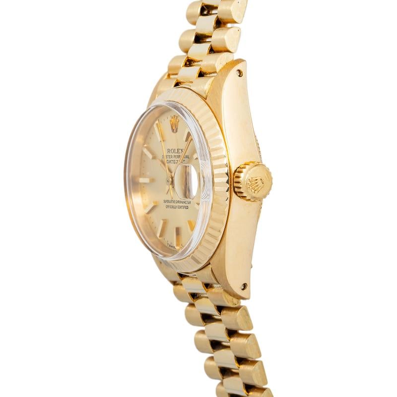 Rolex Datejust 6917 18k Yellow Gold President Champagne Dial Auto Watch 26mm - 3