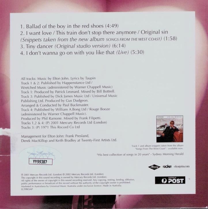 ELTON JOHN Signed Autograph CD Cover "Elton John" JSA LOA RARE promo - 2