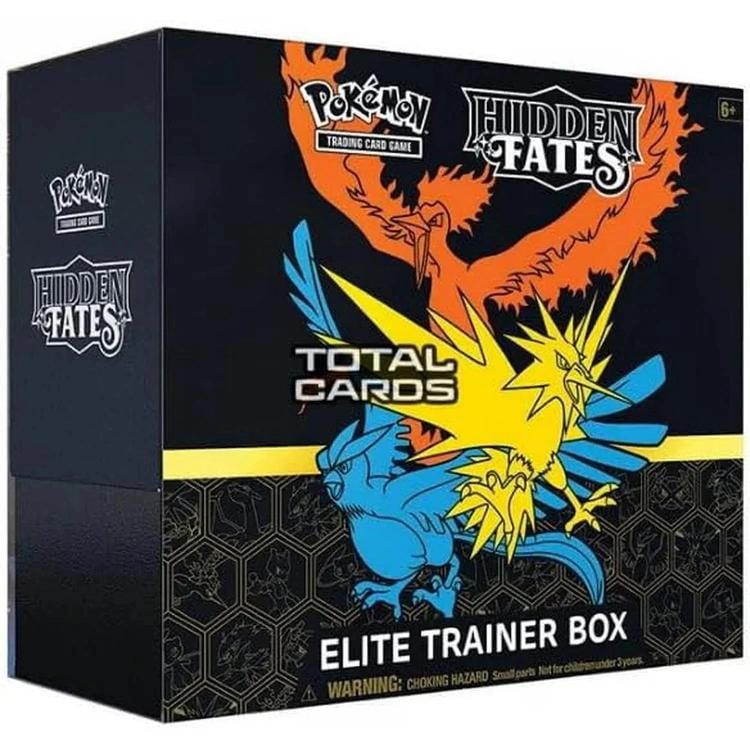 Pokemon TCG: Hidden Fates Elite Trainer Box: Condition: New/Factory Sealed: A brand-new, unused, unopened, undamaged item (including handmade items).8229,Brand: Pokemon,Franchise: Pokemon,Manufacturer: Pokemon,Set: Pokemon, Low Estimate: 1200.0