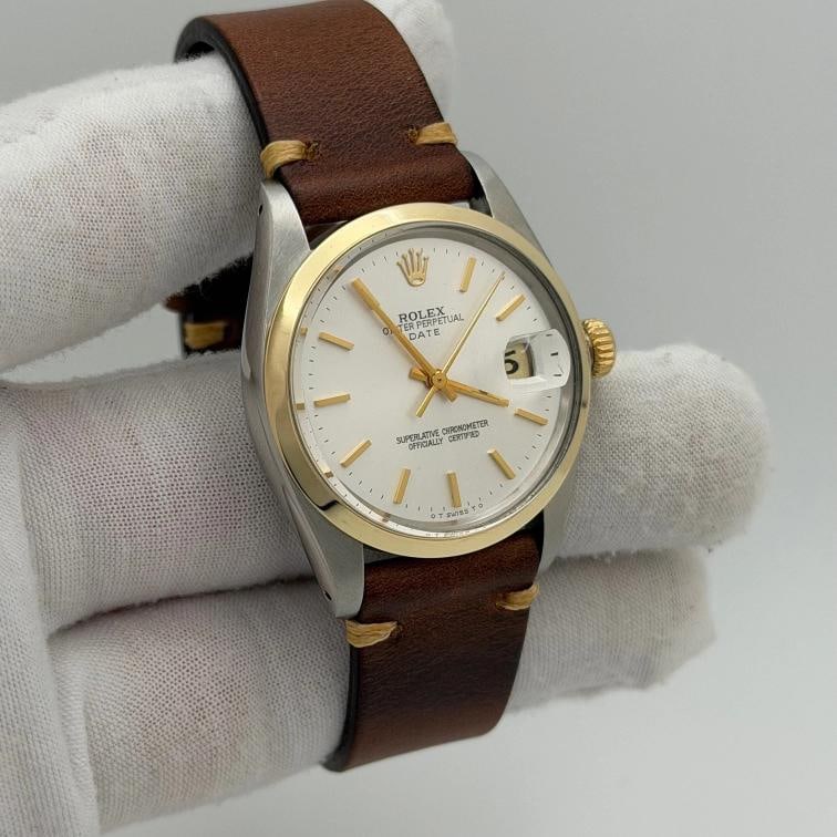 Rolex Date 1500 34mm Silver Dial Yellow Gold Stainless Steel - 7