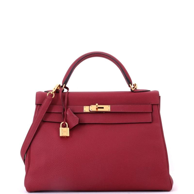 Hermes Kelly Handbag Red Togo with Gold Hardware 32 (1 of 8)