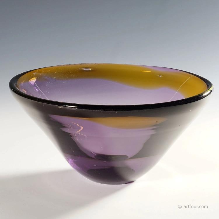 Vintage Art Glas Bowl by Willy Johannsen for Hadeland (attr.) 1957 - 2