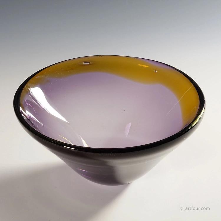 Vintage Art Glas Bowl by Willy Johannsen for Hadeland (attr.) 1957 - 3