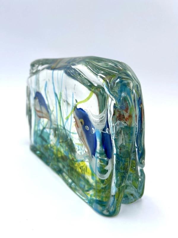 1950s Murano Art Glass Block Aquarium BARBINI For CENEDESE Large w/base Light - 5