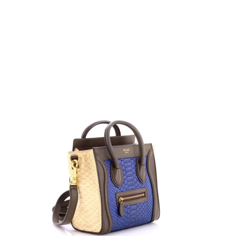 Celine Tricolor Luggage Bag Python and Leather Nano - 2