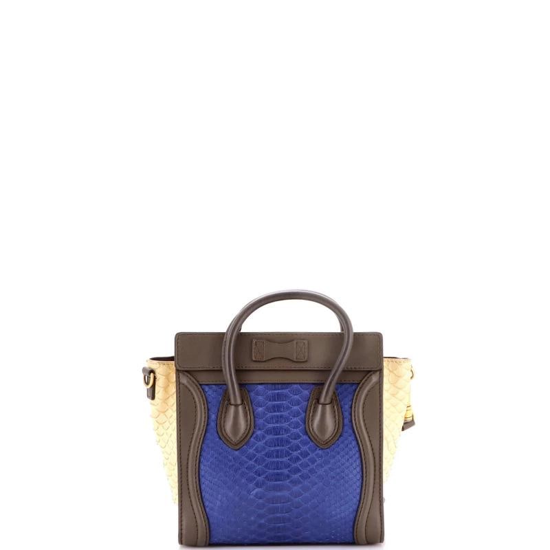 Celine Tricolor Luggage Bag Python and Leather Nano - 3