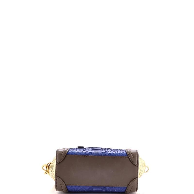 Celine Tricolor Luggage Bag Python and Leather Nano - 4