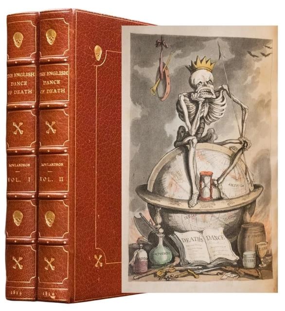 1815 The English Dance of Death Color Plates Fine Leather Bound by Bayntun Scarc (1 of 20)