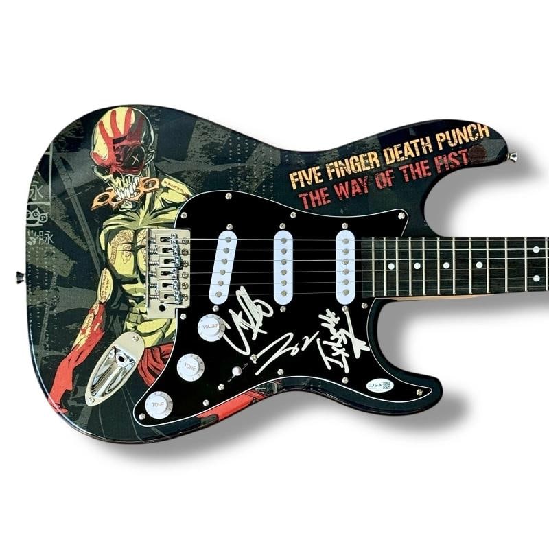 Fiver Finger Death Punch Signed Guitar Custom JSA COA Bathory Ivan Moody Kael (1 of 2)