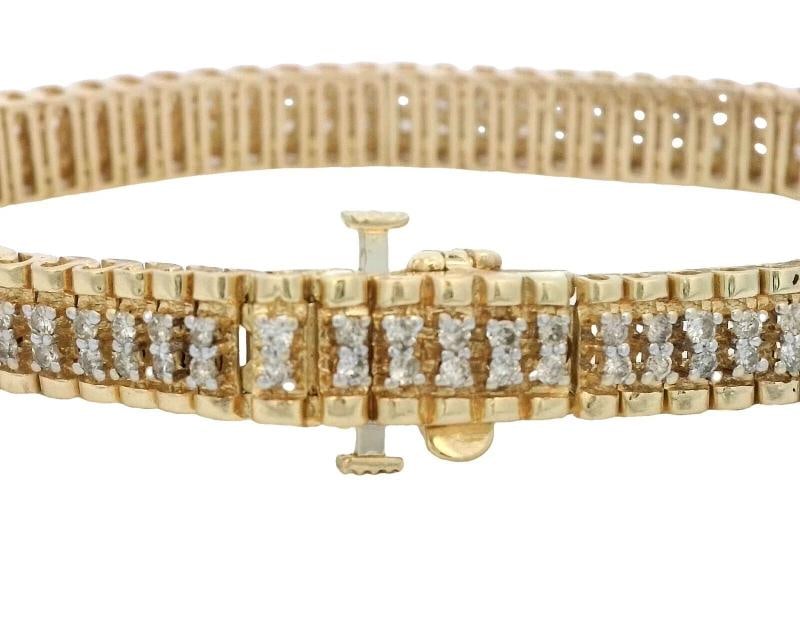 Diamond Bracelet In 14k Yellow Gold - 2