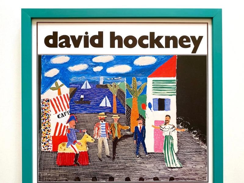 DAVID HOCKNEY RARE 1981 POP ART LITHOGRAPH PRINT FRAMED PARIS EXHIBITION POSTER - 2