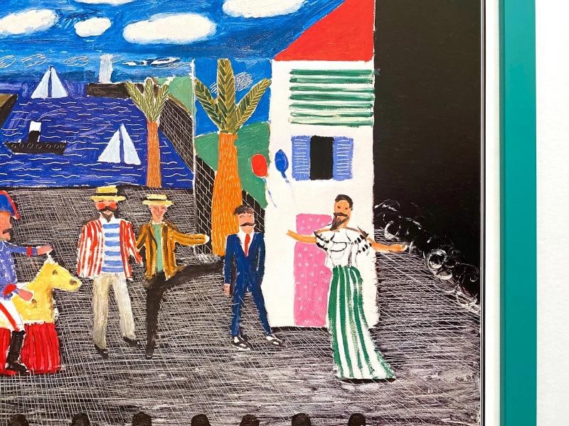 DAVID HOCKNEY RARE 1981 POP ART LITHOGRAPH PRINT FRAMED PARIS EXHIBITION POSTER - 9