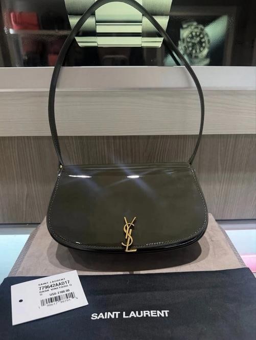 YSL Saint Laurent Mini Voltaire Shoulder Bag in Dark Vineyard Green: Condition: New with tags: This item is brand new and has never been used. It still has the original tags and/or original packaging. ,Brand: Saint Laurent,Department: Women,Size: Mini,Exterior Color: